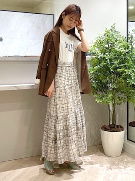 「アイテム（サンダル、グリーン系）」を使った、JELLYBEANSさん（レディース・157cm）の春コーディネート