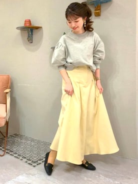 「ペタンコ靴」｜「アイテム（モカシン/デッキシューズ）」を使った、JELLYBEANSさん（レディース・158cm）の春コーディネート