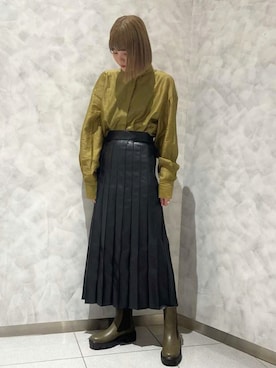 「アイテム（ブーツ、グリーン系）」を使った、JELLYBEANSさん（レディース・162cm）の秋コーディネート