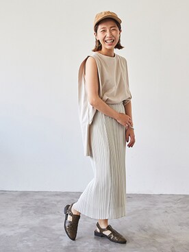 「アイテム（サンダル、グリーン系）」を使った、JELLYBEANSさん（レディース・152cm）の夏コーディネート