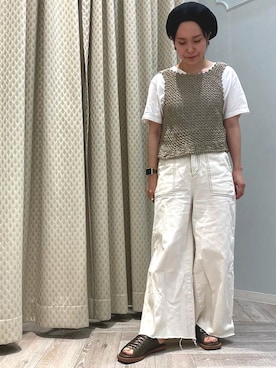 「透かし編みニット」｜JELLYBEANSさん（レディース・153cm）の夏コーディネート