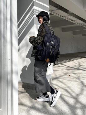 「VANS（バンズ）のアイテム（バックパック/リュック）」を使った、Ting Jianさん（レディース・160cm）の冬コーディネート