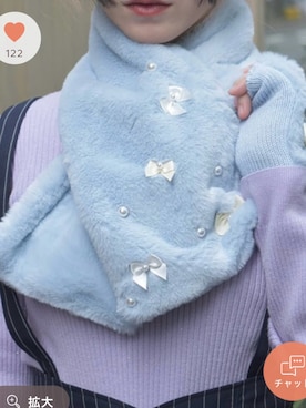 「アイテム（ネックウォーマー/スヌード）」を使った、二宮もかさん（レディース・163cm）の秋コーディネート