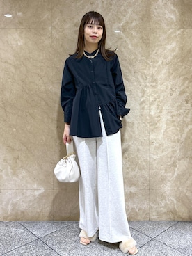 「ノーカラー」｜「アイテム（アクセサリー）」を使った、yuukaさん（レディース・164cm）の秋コーディネート