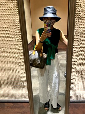 「RAG MACHINE（ラグマシーン）のアイテム（ハット）」を使った、I TSU KOさん（レディース・161cm）の秋コーディネート