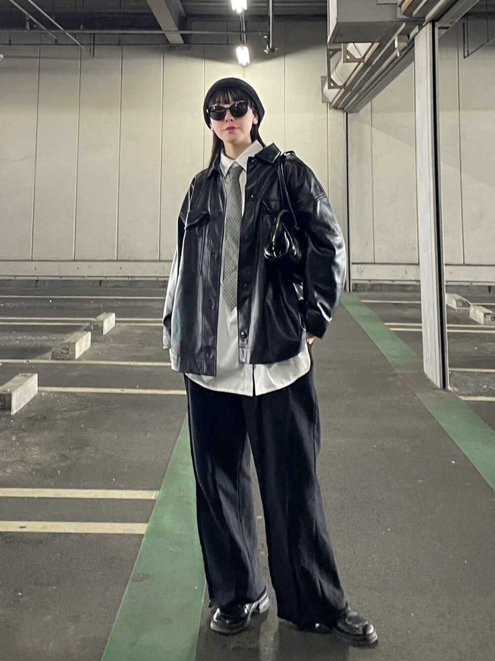 Allege.フェイクレザーシャツジャケット ばっち