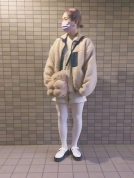 「apres jour（アプレジュール）のアイテム（ブルゾン）」を使った、いおさん（レディース・161cm）の冬コーディネート