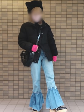 「Re:make（リメイク）のアイテム（パンツ）」を使った、いおさん（レディース・161cm）の冬コーディネート