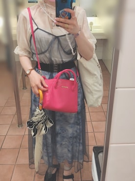 「水色」｜「アイテム（ワンピース/ドレス）」を使った、いおさん（レディース・161cm）の夏コーディネート