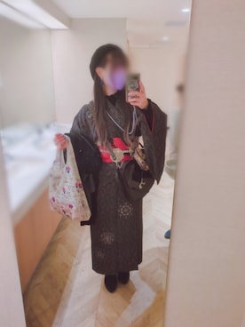 「アイテム（水着/着物・浴衣）」を使った、いおさん（レディース・161cm）の冬コーディネート