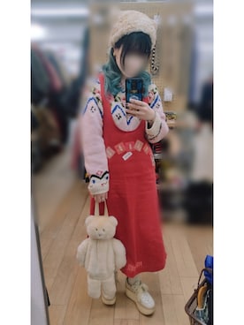 「ファッションを楽しもう」｜「アイテム（ジャンパースカート）」を使った、いおさん（レディース・161cm）の冬コーディネート