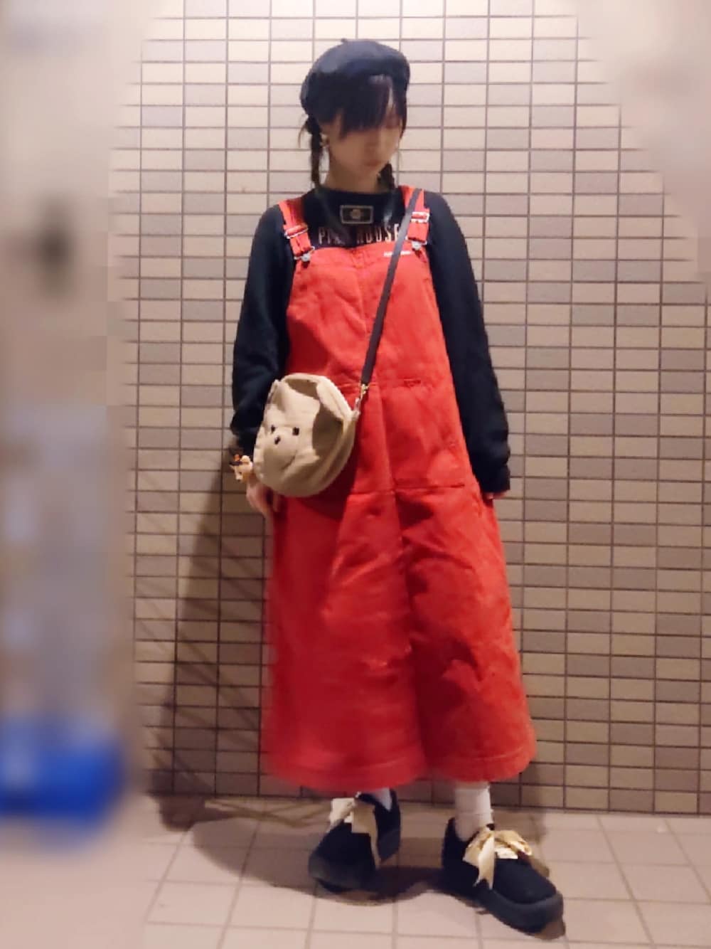 ピンクハウス ジャンパースカート赤② PINK HOUSE×HELLO KITTY