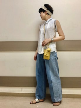 「Cepica（セピカ）のアイテム（ショルダーバッグ）」を使った、ころさん（レディース・168cm）の夏コーディネート