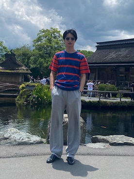 「PUBLIC TOKYO（パブリックトウキョウ）のアイテム（スウェットパンツ）」を使った、Maささん（メンズ・171cm）の夏コーディネート