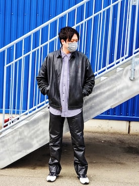 「セットアップ風」｜「アイテム（ブルゾン）」を使った、tummyshigeさん（メンズ・176cm）の冬コーディネート