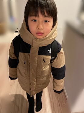「northface」｜「アイテム（ダウンジャケット/コート）」を使った、こつぶさん（キッズ・110cm）の冬コーディネート