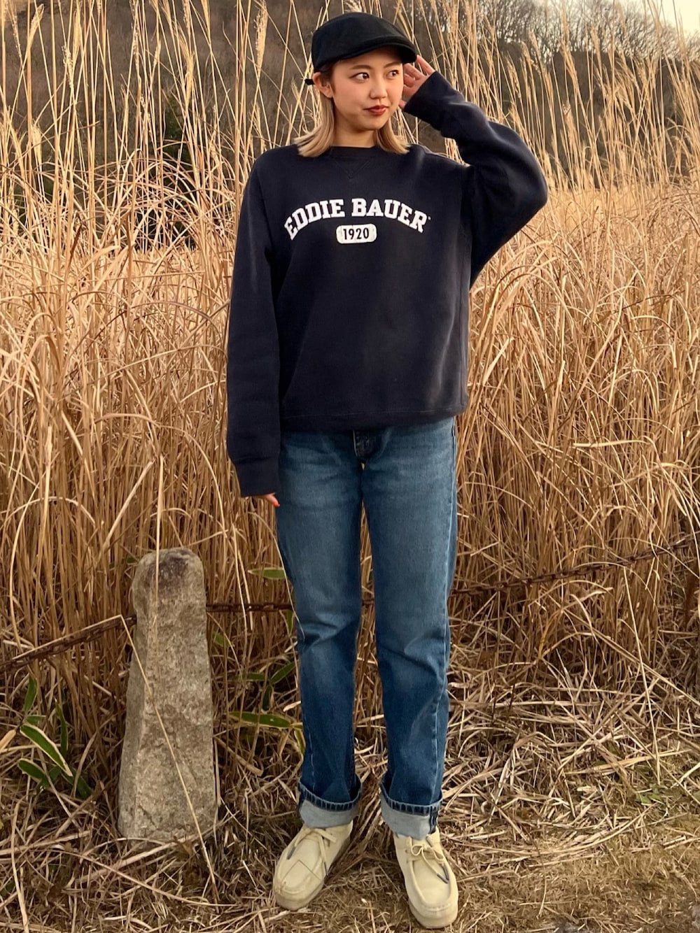 【Champion × Levi’s】スウェットカーディガン×505 王道コーデ Champion×JS / チャンピオン別注 : スウェットカーディガン #を