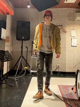 「UNCROWDのアイテム」を使った、TSUさん（メンズ・179cm）の冬コーディネート