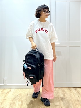 「アイテム（ポーチ）」を使った、MIKOTOさん（レディース・164cm）の夏コーディネート