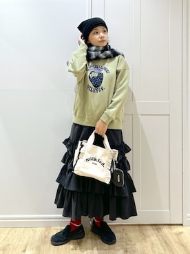 「アイテム（ポーチ）」を使った、MIKOTOさん（レディース・164cm）の秋コーディネート