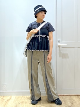 「アイテム（財布/小物、ホワイト系）」を使った、MIKOTOさん（レディース・164cm）の夏コーディネート