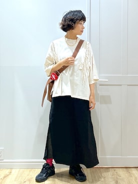 「アイテム（財布/小物、レッド系）」を使った、MIKOTOさん（レディース・164cm）の夏コーディネート