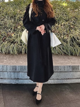 「JUNOAH（ジュノア）のアイテム（その他アウター）」を使った、kataoka__mikaさん（レディース・163cm）の冬コーディネート