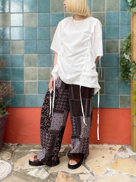 「BITTOKO（ビットコ）のアイテム（パンツ）」を使った、BITTOKOさん（レディース・160cm）の夏コーディネート