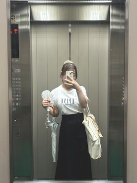 「GRL（グレイル）のアイテム（スカート）」を使った、twumamonさん（レディース・153cm）の夏コーディネート
