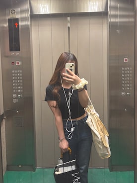 「Chico（チコ）のアイテム（Tシャツ/カットソー）」を使った、twumamonさん（レディース・153cm）の夏コーディネート
