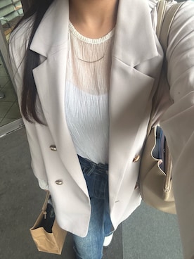 「Honeys（ハニーズ）のアイテム（ジャケット/アウター）」を使った、twumamonさん（レディース・153cm）の春コーディネート