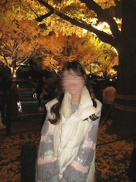 「classicalelf（クラシカルエルフ）のアイテム（ダウンベスト、ホワイト系）」を使った、twumamonさん（レディース・153cm）の春コーディネート