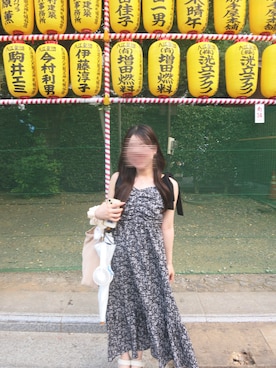 「GRL（グレイル）のアイテム（ワンピース、ブラック系）」を使った、twumamonさん（レディース・153cm）の夏コーディネート
