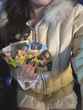 「ママのおさがりのアイテム（ダウンジャケット/コート、ベージュ系）」を使った、twumamonさん（レディース・153cm）の春コーディネート