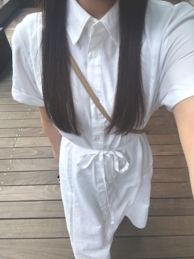 「アイテム（シャツワンピース）」を使った、twumamonさん（レディース・153cm）の夏コーディネート