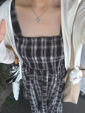 「GRL（グレイル）のアイテム（ワンピース/ドレス、ブラック系）」を使った、twumamonさん（レディース・153cm）の夏コーディネート