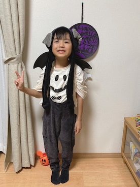 「CIAOPANIC TYPY（チャオパニックティピー）のアイテム（オールインワン・サロペット）」を使った、Hさんさん（キッズ・121cm）の秋コーディネート