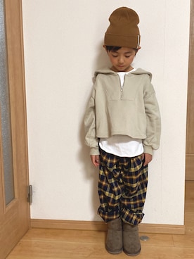 「アイテム（その他、ホワイト系）」を使った、Hさんさん（キッズ・110cm）の冬コーディネート