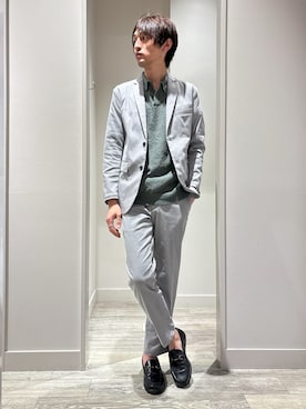 「ABAHOUSE GRAY（アバハウスグレイ）の【上下2点セット/セットアップ対応】COOL DRY MAX セットアップ/スーツ / サマージャケット（セットアップ、グレー系）」を使った、★たか★さん（メンズ・178cm）の春コーディネート