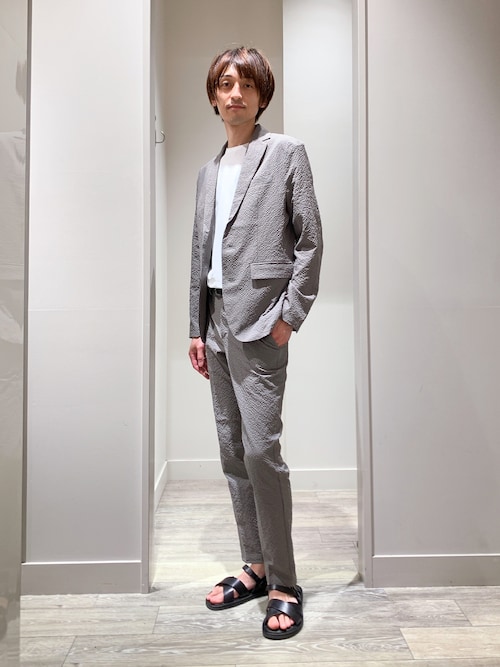 【ABAHOUSE /セットアップ】オニサッカー サマージャケット &スラックス ABAHOUSE GRAY セットアップ 「上下2点セット / QuickDry」オニ