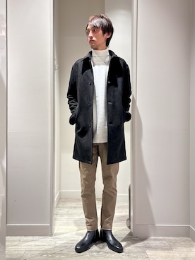 「コート」｜「アイテム（チノパンツ）」を使った、★たか★さん（メンズ・178cm）の秋コーディネート