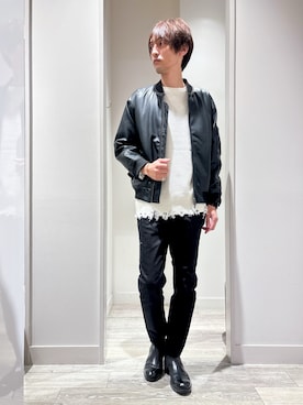 「アイテム（ライダースジャケット）」を使った、★たか★さん（メンズ・178cm）の秋コーディネート