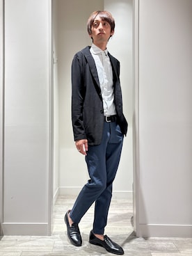 「ショールカラー」｜「アイテム（テーラードジャケット）」を使った、★たか★さん（メンズ・178cm）の秋コーディネート