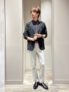 「アイテム（テーラードジャケット、グレー系）」を使った、★たか★さん（メンズ・178cm）の夏コーディネート