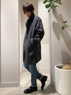 「alfredoBANNISTER（アルフレッドバニスター）のアイテム（ブーツ）」を使った、★たか★さん（メンズ・178cm）の冬コーディネート