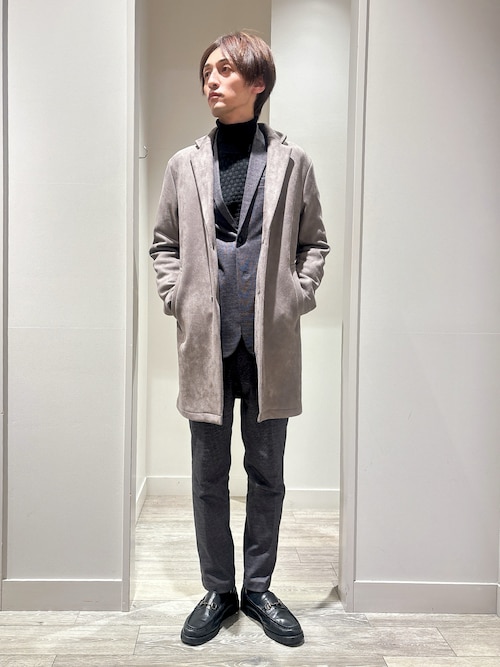 セール】【スエードライク】ボンディング チェスターコート