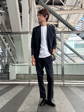 「アイテム（ジャケット/アウター、グレー系）」を使った、★たか★さん（メンズ・178cm）の夏コーディネート