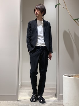 「いまどきジャケット写真」｜「アイテム（スラックス）」を使った、★たか★さん（メンズ・178cm）の春コーディネート