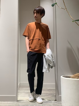 「デザイントップス」｜「アイテム（セットアップ）」を使った、★たか★さん（メンズ・178cm）の夏コーディネート