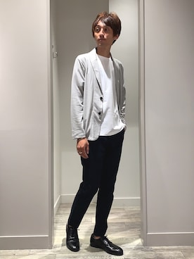 「ショールカラー」｜「アイテム（テーラードジャケット）」を使った、★たか★さん（メンズ・178cm）の夏コーディネート